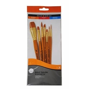 Daler-Rowney Simply Gold Taklon Synthetic Short Handled Brush Set of 7