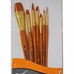 Daler-Rowney Simply Gold Taklon Synthetic Short Handled Brush Set of 7