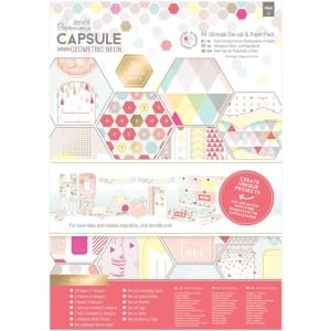 Papermania Geometric Neon Collection Ultimate Die-Cut & A4 Paper Pack