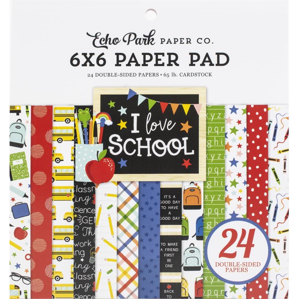 EchoPark paper pad - I love School (6by6 inch) SCH243023 echo park paper i love school EchoPark paper pad - I love School (6by6 inch)