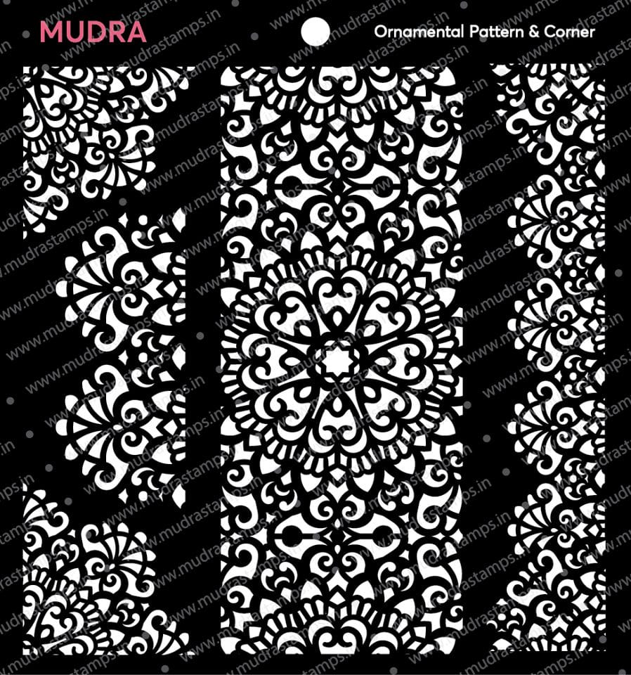 Mudra Stencils - Ornamental Pattern and Corner