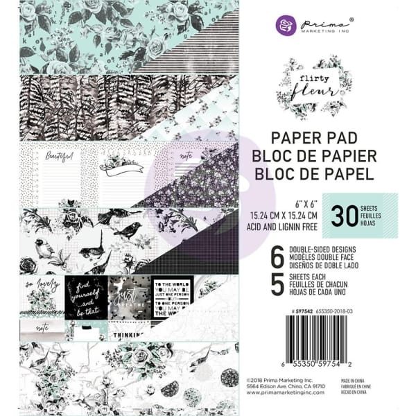 Prima - Flirty Fleur - 6x6 Paperpack (30 double sided sheets)