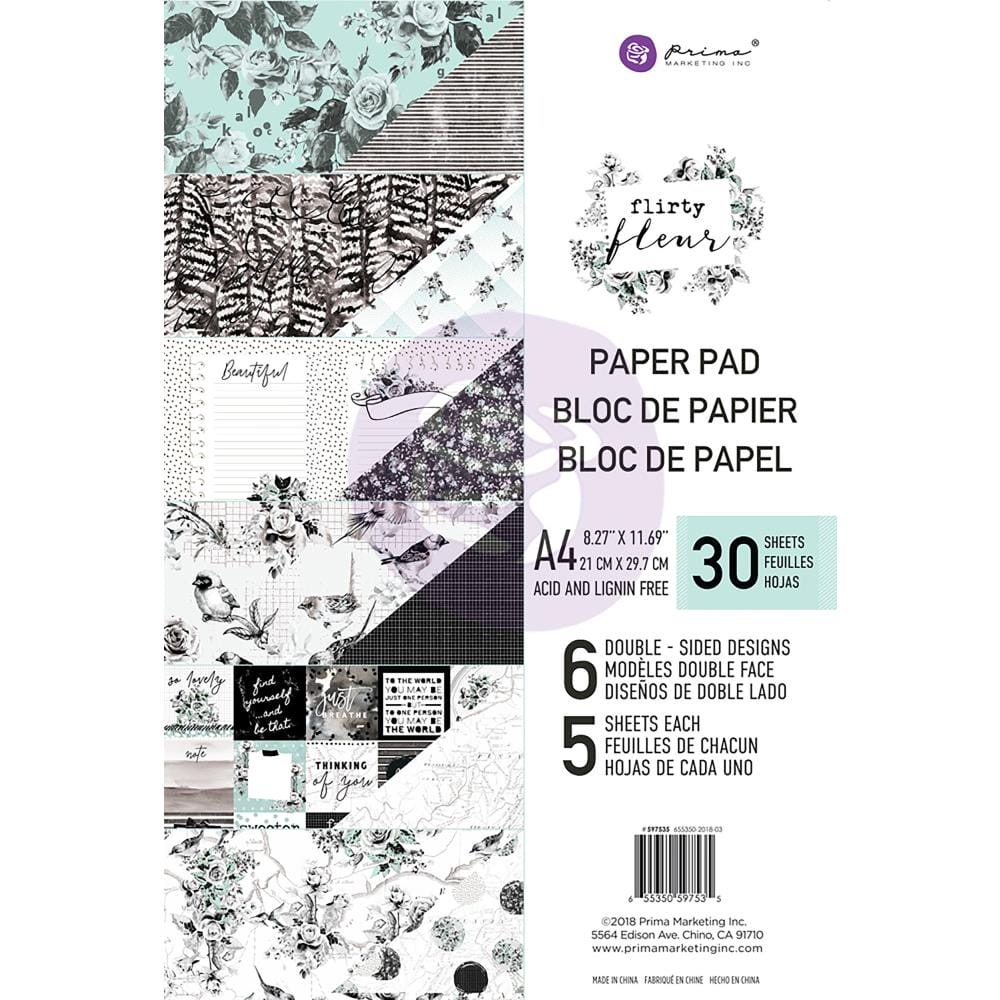 Prima - Flirty Fleur - A4 Paperpack (30 double sided sheets)