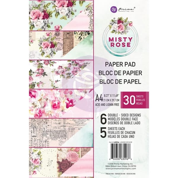 Prima - Misty Rose - A4 Paperpack (30 double sided sheets)