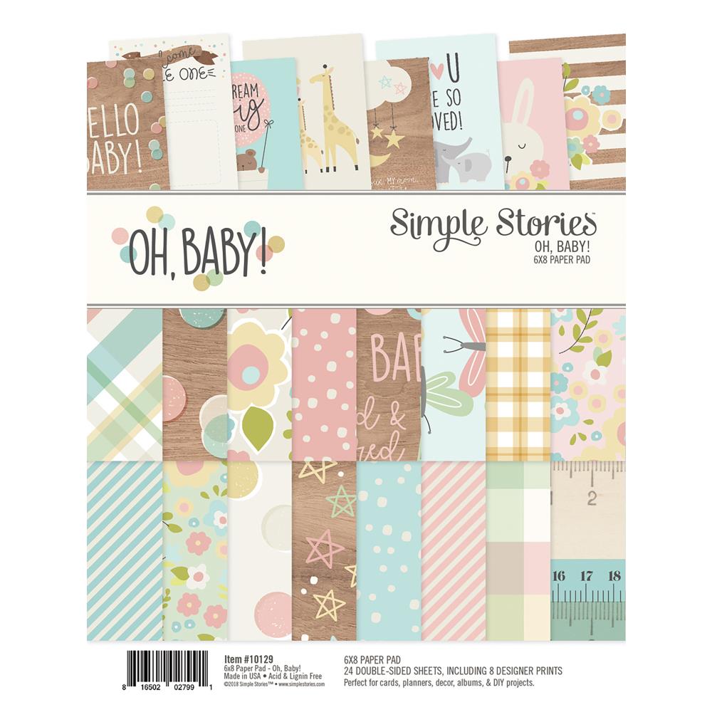 Simple Stories Double-Sided Paper Pad - Oh Baby (6"X8" 24/Pkg) simple Stories paper pack oh baby 6by8 Simple Stories Double-Sided Paper Pad - Oh Baby (6"X8" 24/Pkg)