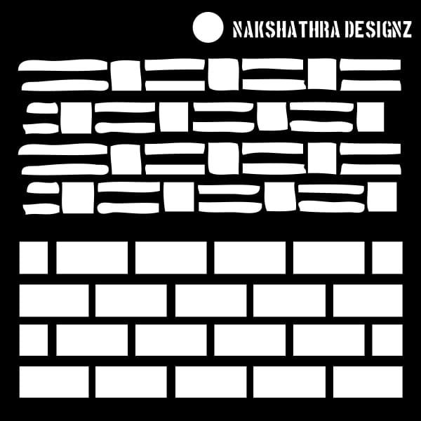 Nakshathra Designs 6"x6" Stencil - Bricks 2 in 1