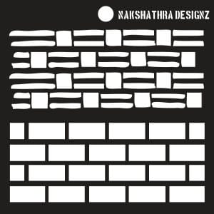 Nakshathra Designs 6"x6" Stencil - Bricks 2 in 1