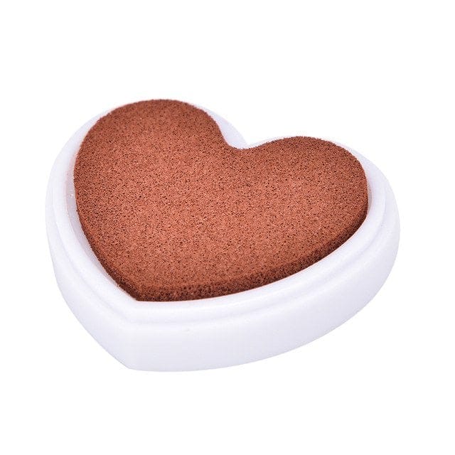 Colorful Heart shaped Ink Pad - Brown