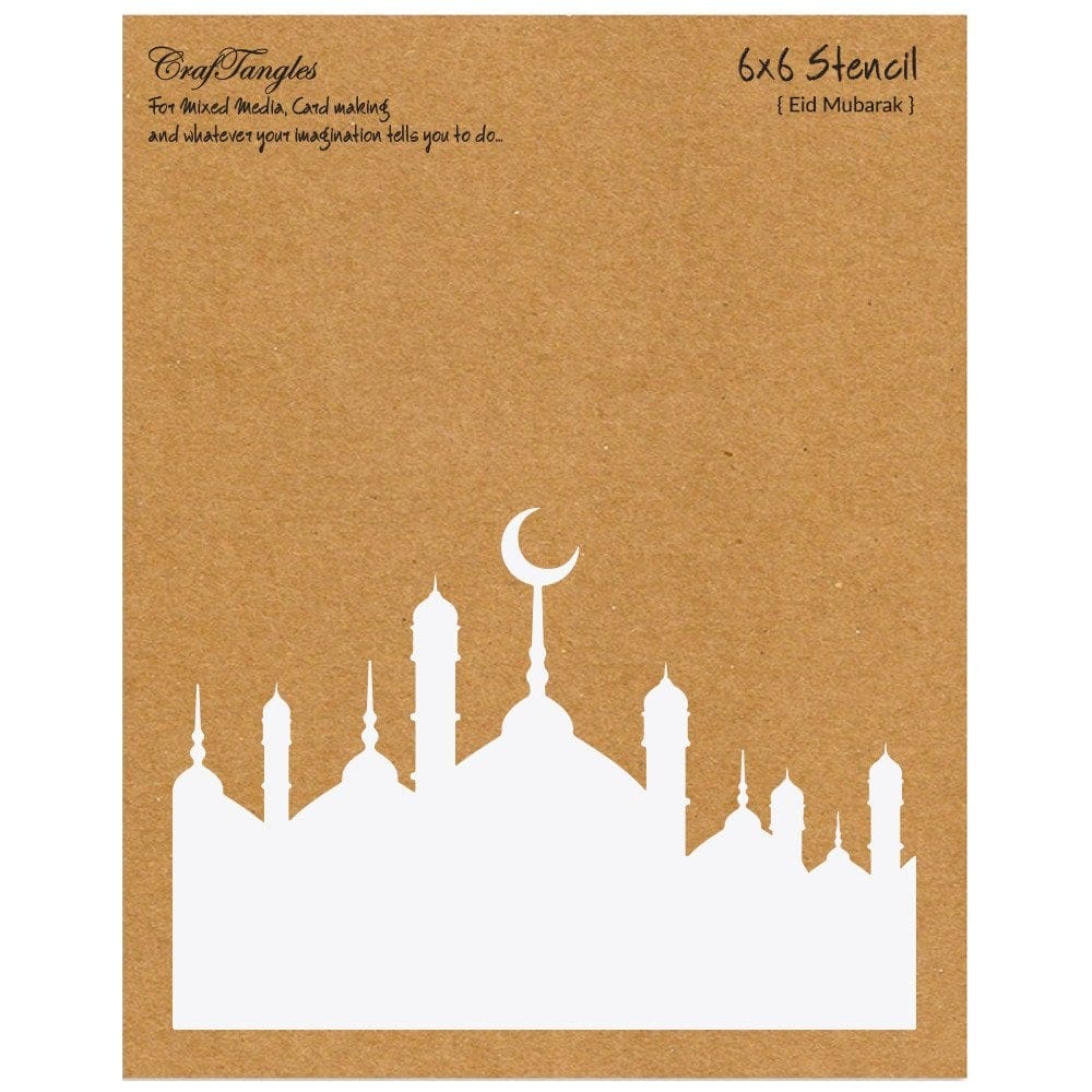 CrafTangles 6"x6" Create a scene Stencil - Eid Mubarak CTCS102 craftangles stencils Eid Mubarak create a scene 2 CTCS102-craftangles-stencils-Eid-Mubarak-create-a-scene-2