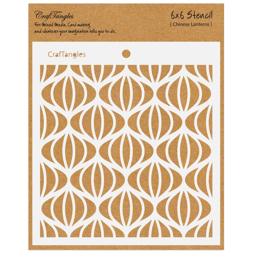 CrafTangles 6"x6" Stencil - Chinese Lanterns CTCS96 craftangles stencils chinese lanterns CrafTangles 6"x6" Stencil - Chinese Lanterns