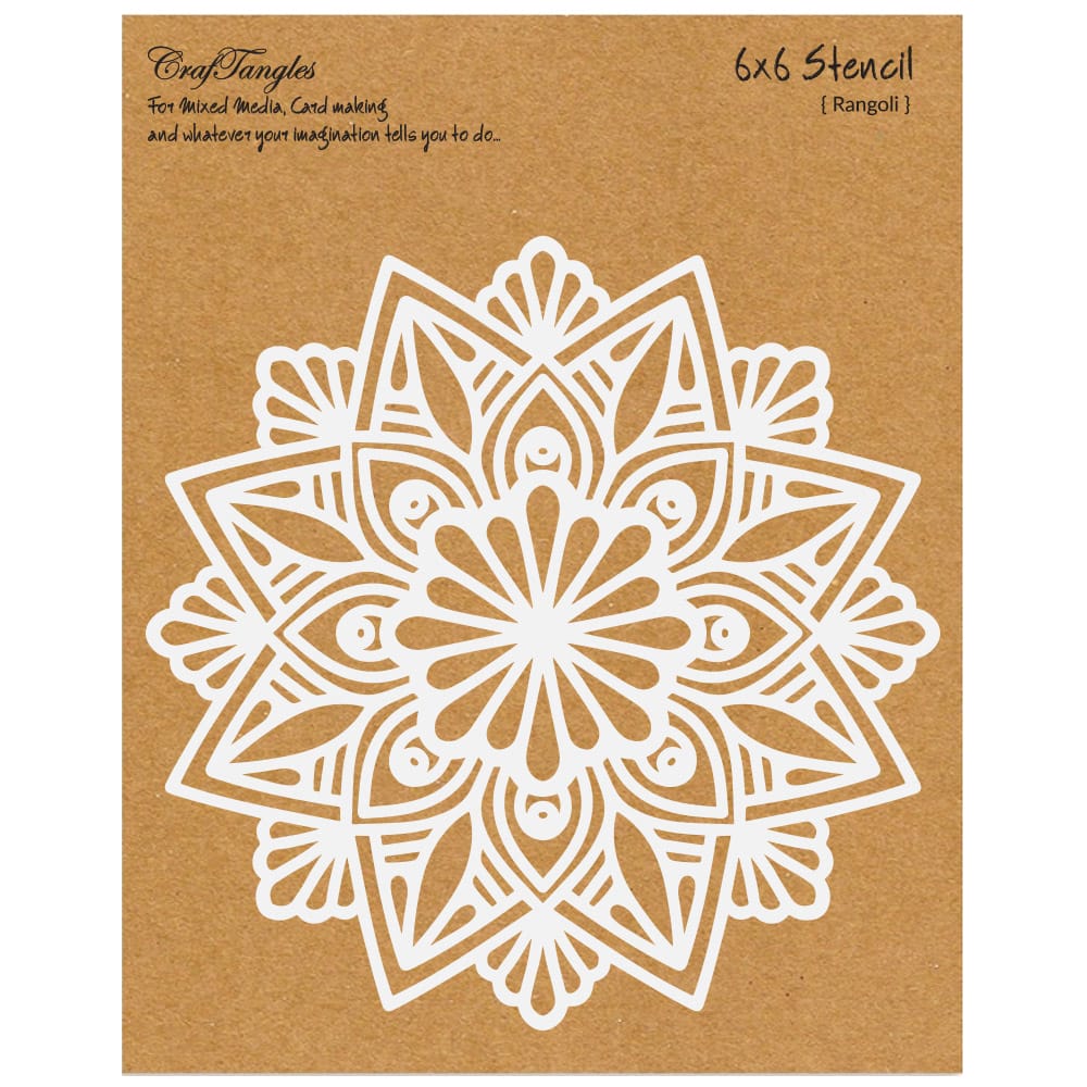 CrafTangles 6"x6" Stencil - Rangoli CTCS97 craftangles stencils rangoli CrafTangles 6"x6" Stencil - Rangoli