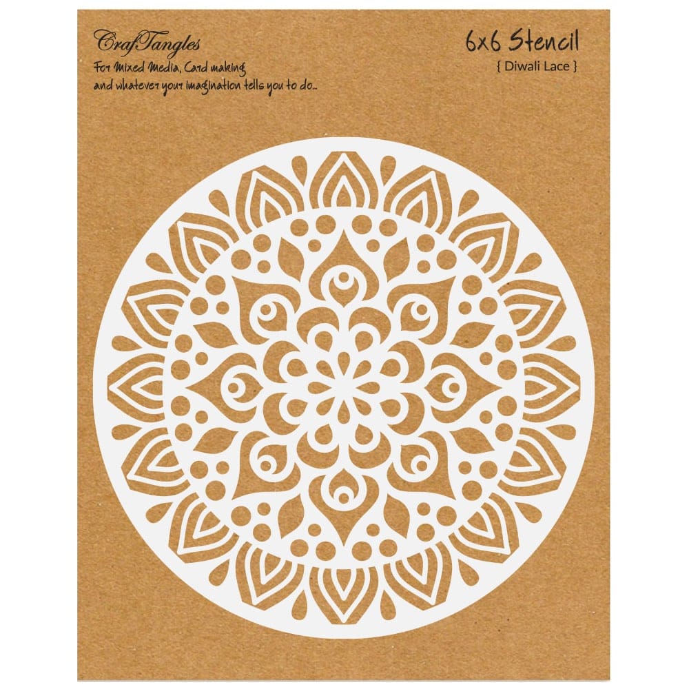 CrafTangles 6"x6" Stencil - Diwali Lace CTCS99 craftangles stencils diwali lace CrafTangles 6"x6" Stencil - Diwali Lace
