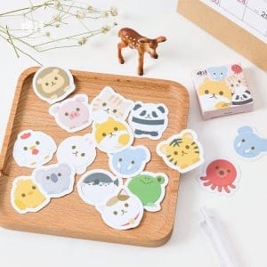 Cute colorful Animals Stickers or Ephemera (45 pcs)