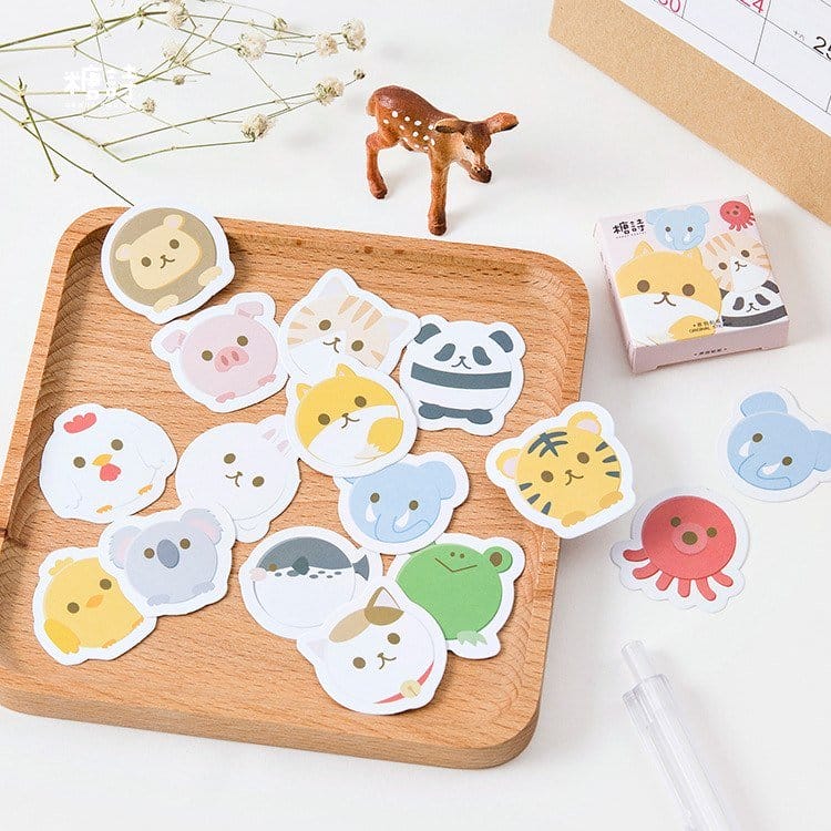 Cute colorful Animals Stickers or Ephemera (45 pcs)