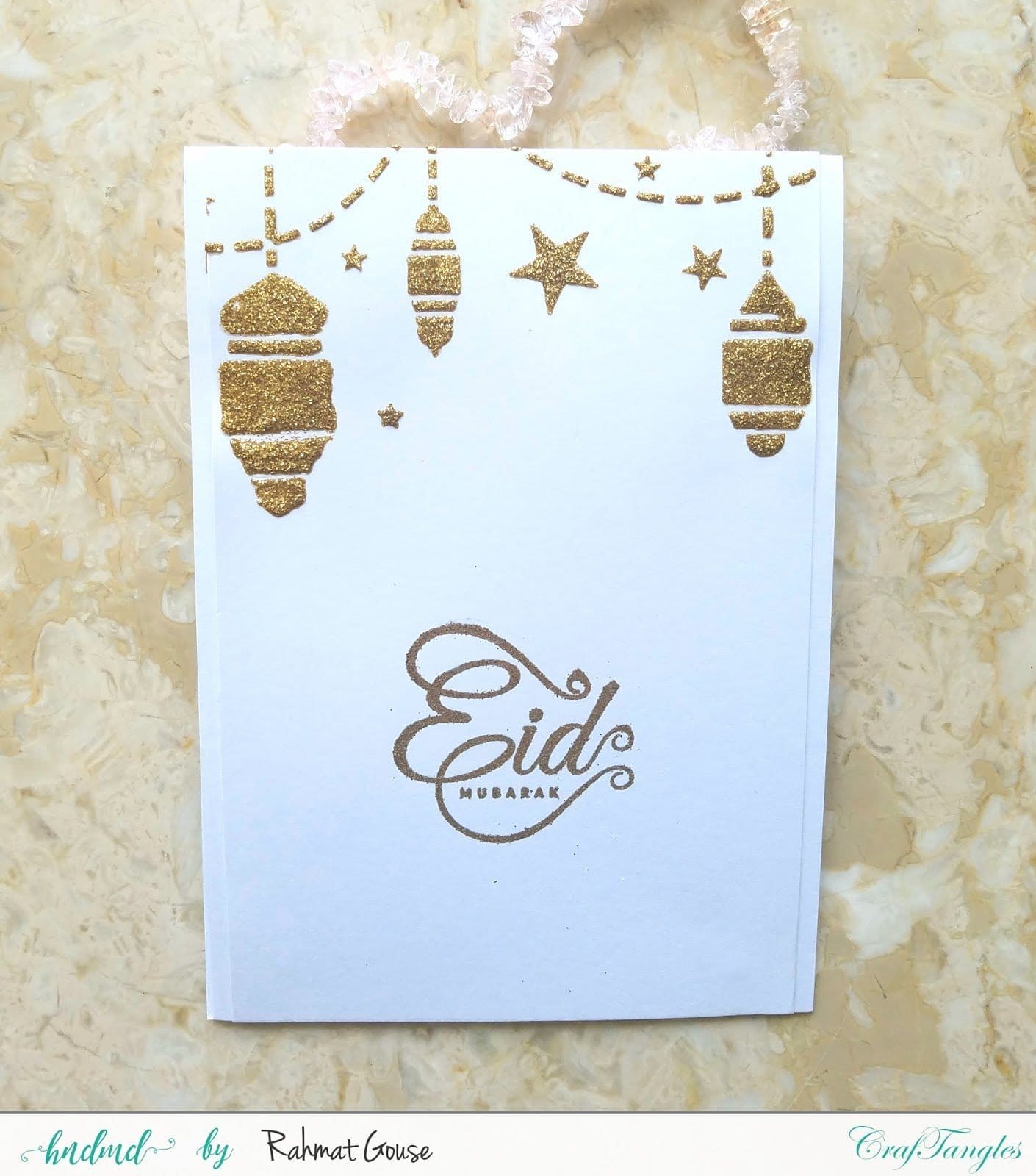 CrafTangles 6"x6" Create a scene Stencil - Eid Mubarak Eid Card 1 Eid_Card_1