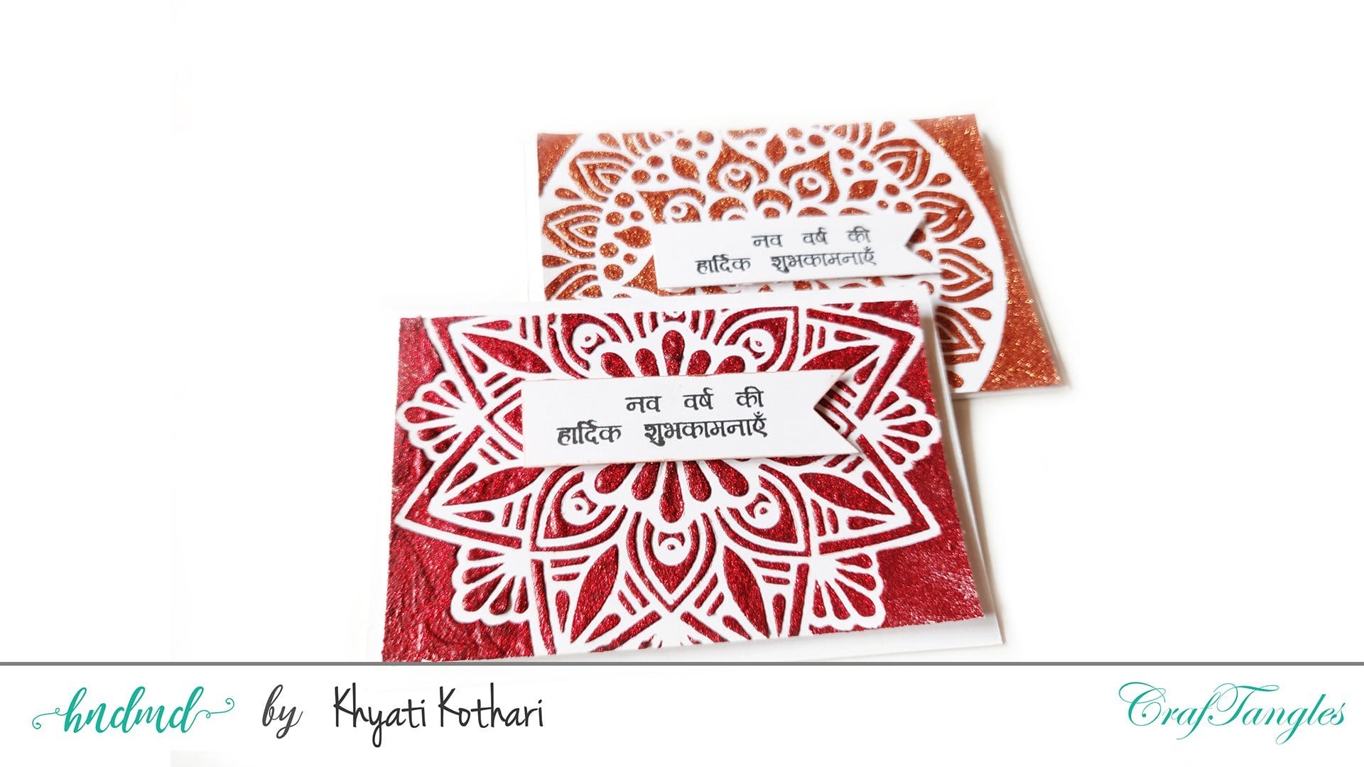 CrafTangles 6"x6" Stencil - Diwali Lace Glitter cards Glitter-cards