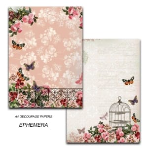 Papericious Decoupage Paper Pack - Ephemera (A4) - 2 sheets