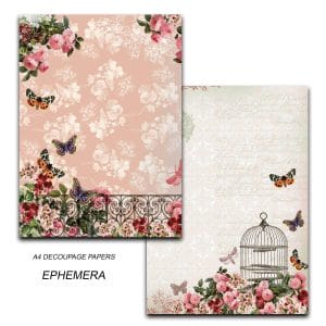 Papericious Decoupage Paper Pack - Ephemera (A4) - 2 sheets