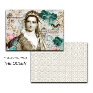 Papericious Decoupage Paper Pack - The Queen (A4) - 2 sheets