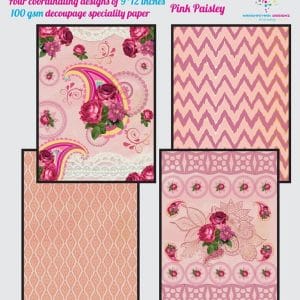 Nakshathra Designz Decoupage paper - Pink Paisley