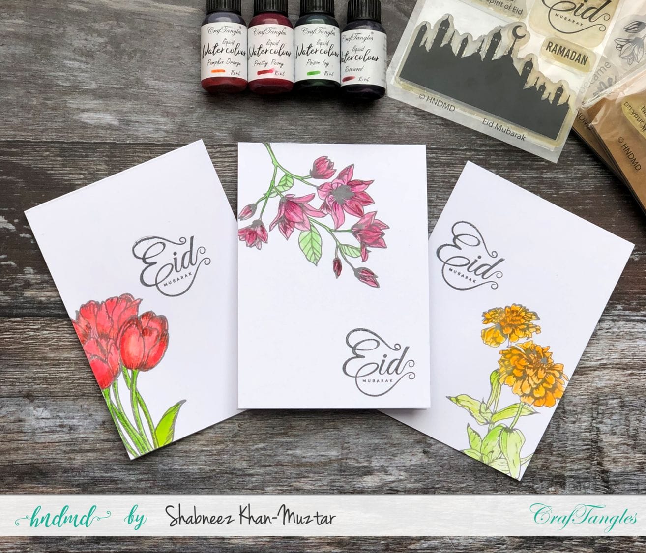CrafTangles Photopolymer Stamps - Eid Mubarak shabneez eid cards shabneez_eid_cards