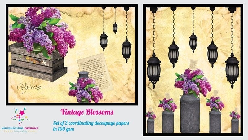 Nakshathra Designz Decoupage paper - Vintage Blossoms vintage blossoms Nakshathra Designz Decoupage paper - Vintage Blossoms