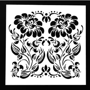 Stencil - Mirrored florals (5 by 5 inch)