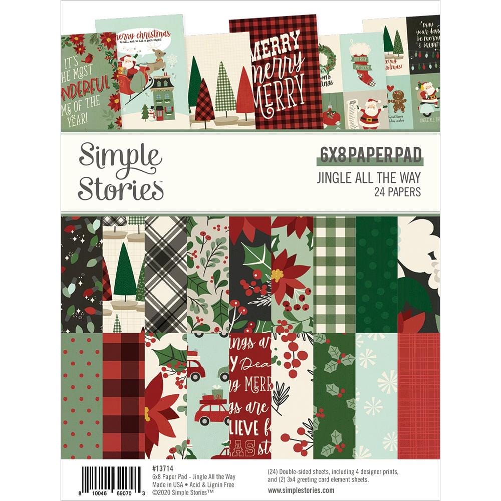 Simple Stories Double-Sided Paper Pad - Jingle All the Way (6"X8" 24/Pkg) JGL13714 simple stories paper jingle all the way Simple Stories Double-Sided Paper Pad - Jingle All the Way (6"X8" 24/Pkg)
