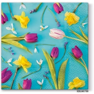 A pack of 12 by 12 inch Decoupage Napkins(5 pcs) - Spring Composition