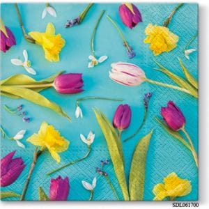 A pack of 12 by 12 inch Decoupage Napkins(5 pcs) - Spring Composition