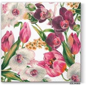 A pack of 12 by 12 inch Decoupage Napkins(5 pcs) - Violet Charm (SDL090800)