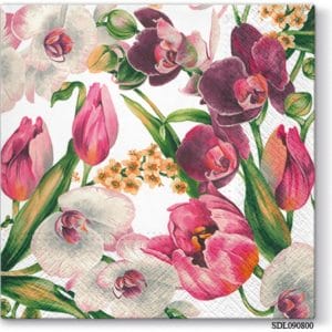 A pack of 12 by 12 inch Decoupage Napkins(5 pcs) - Violet Charm (SDL090800)