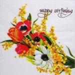 A pack of 12 by 12 inch Decoupage Napkins(5 pcs)  - Floral Design (TISSUEP30)