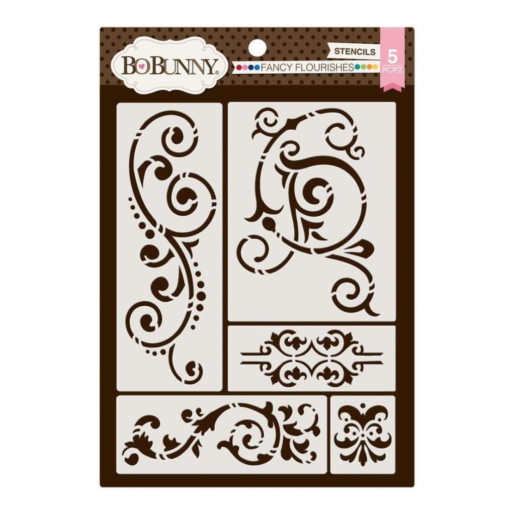 BoBunny Essentials Thick Stencils 9.5"X6.5" Fancy Flourishes bo bunny fancy flourish stencil BoBunny Essentials Thick Stencils 9.5"X6.5" Fancy Flourishes
