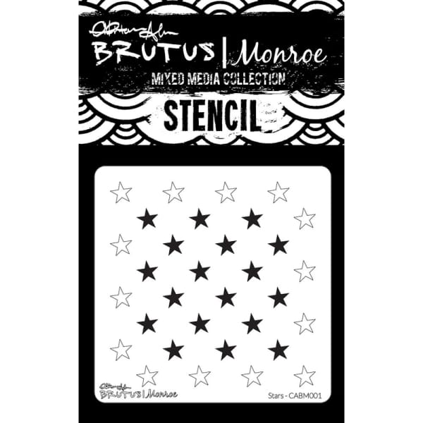 Brutus Monroe Mixed Media Stencil 6"X6" - Stars