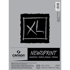 Canson XL Rough Newsprint Paper Pad 9"X12"
