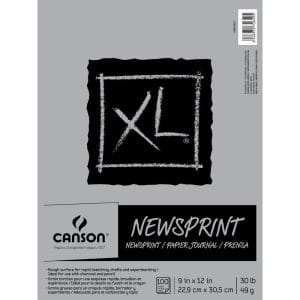 Canson XL Rough Newsprint Paper Pad 9"X12"