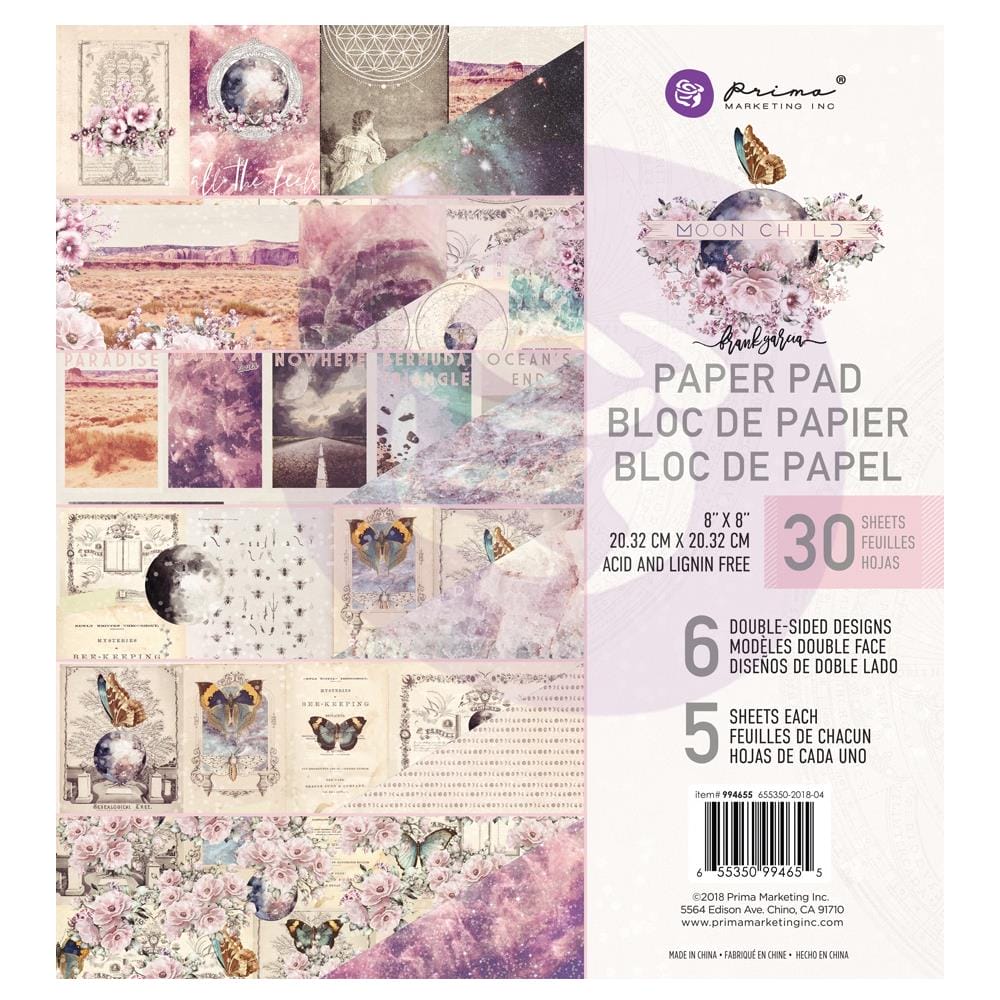 Prima - Moon Child - 8by8 Paperpack (30 double sided sheets) prima marketing 8by8 paper pack moon child Prima - Moon Child - 8by8 Paperpack (30 double sided sheets)