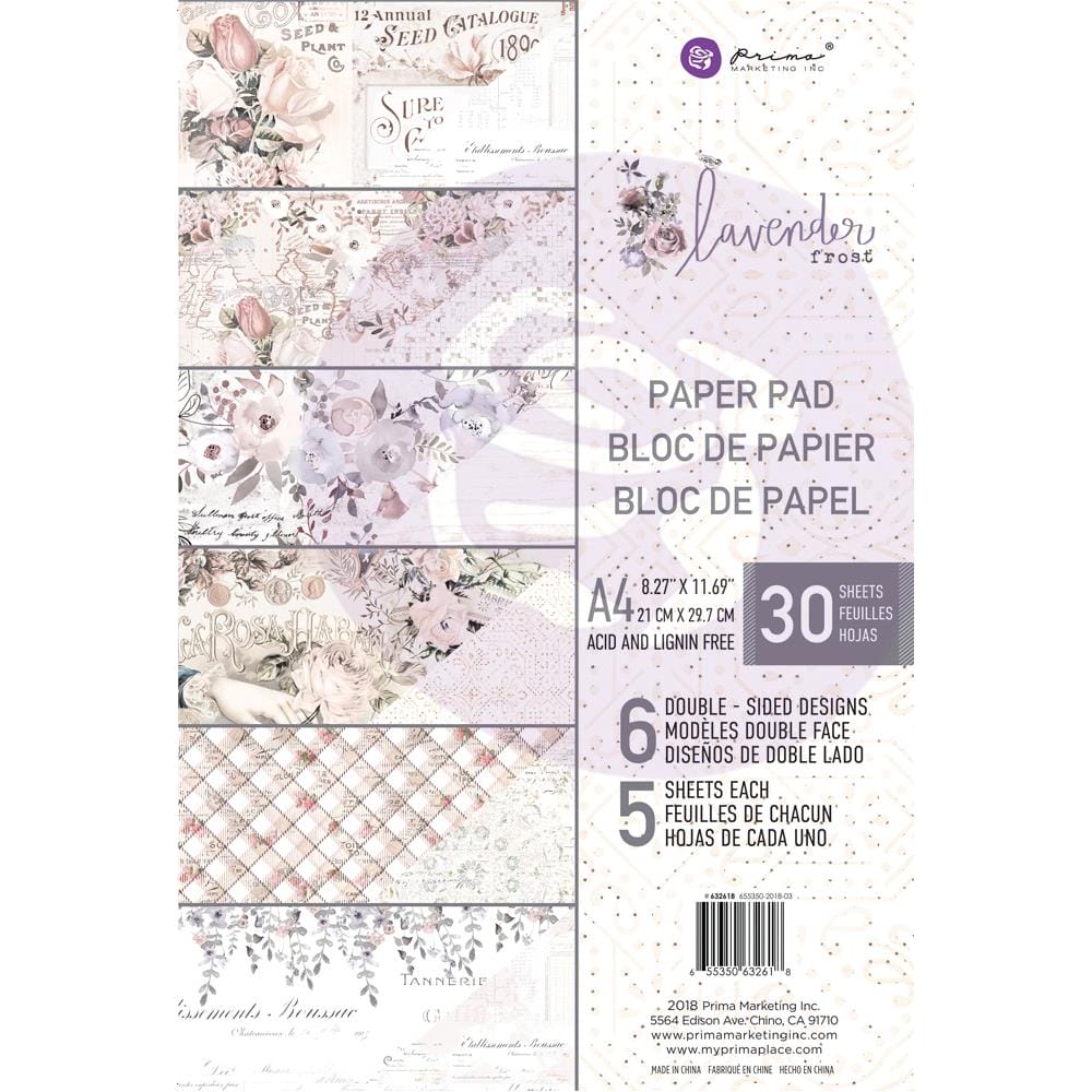 Prima - Lavendar Frost - A4 Paperpack (30 double sided sheets) prima marketing A4 paper pack lavendar frost Prima - Lavendar Frost - A4 Paperpack (30 double sided sheets)