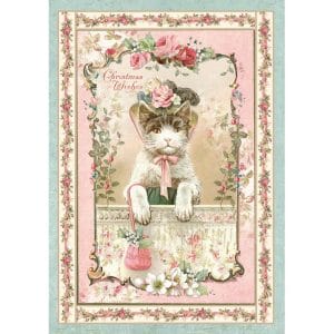 Stamperia Rice Paper A4 - Pink Kitten