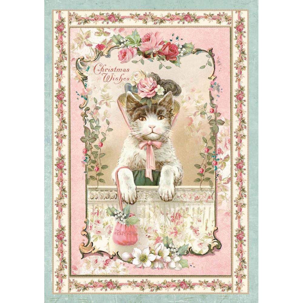 Stamperia Rice Paper A4 - Pink Kitten stamperia decoupage paper DFSA4312 pink kitten Stamperia Rice Paper A4 - Pink Kitten