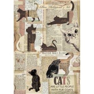 Stamperia Rice Paper A4 - Packed Cats