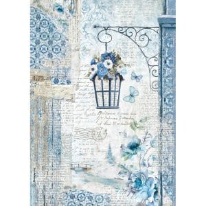 Stamperia Rice Paper A4 - Blue Land lamp