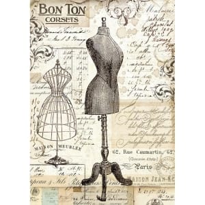 Stamperia Rice Paper A4 - Vintage Mannequin