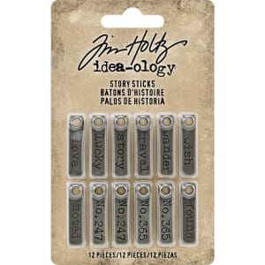 Tim Holtz ideaology Metal Story Sticks .25"X1" 12/Pkg