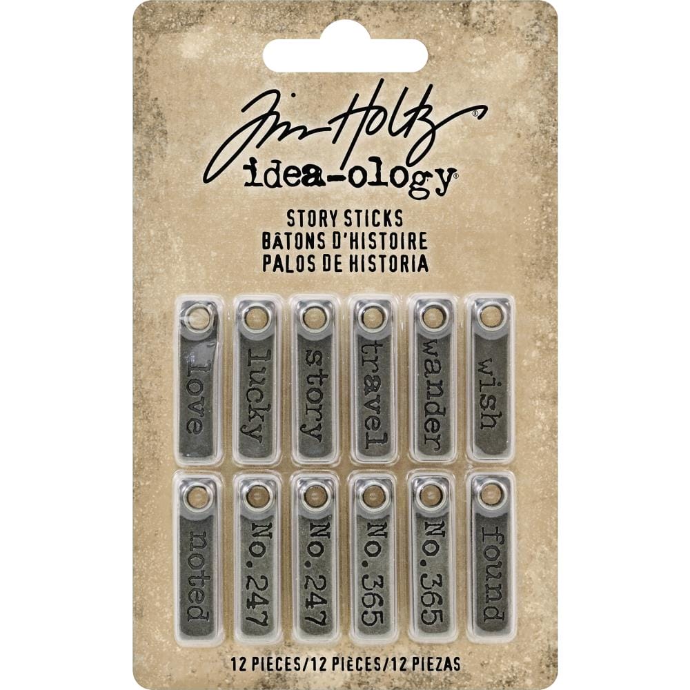 Tim Holtz ideaology Metal Story Sticks .25"X1" 12/Pkg timholtz idealogy metal Story bands Tim Holtz ideaology Metal Story Sticks .25"X1" 12/Pkg
