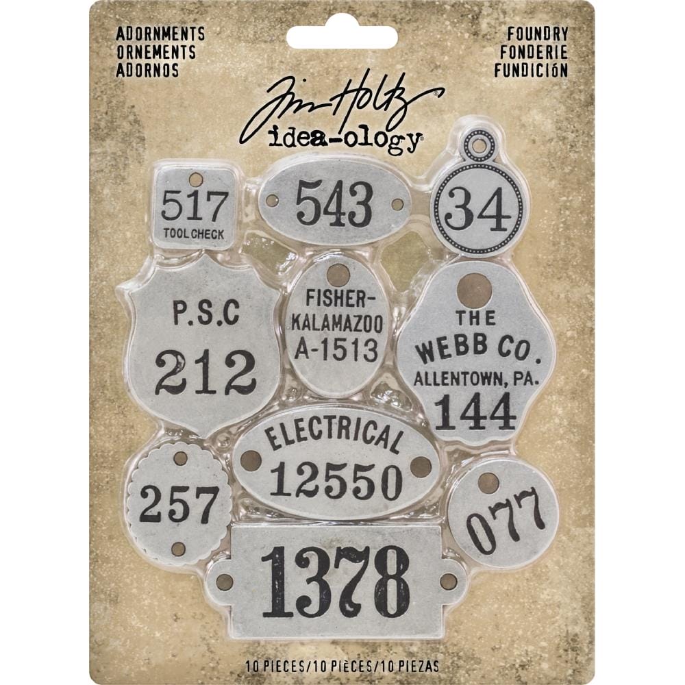 Tim Holtz ideaology Metal Adornments 10/Pkg - Foundry timholtz idealogy metal foundry Tim Holtz ideaology Metal Adornments 10/Pkg - Foundry