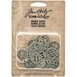 Tim Holtz ideaology Metal Number Tokens 31/Pkg (Antique Silver .75")