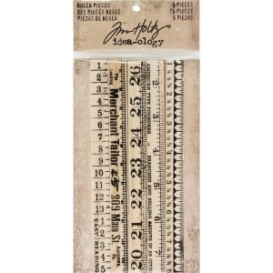 Tim Holtz Idealogy Wooden Ruler Pieces 5/Pkg