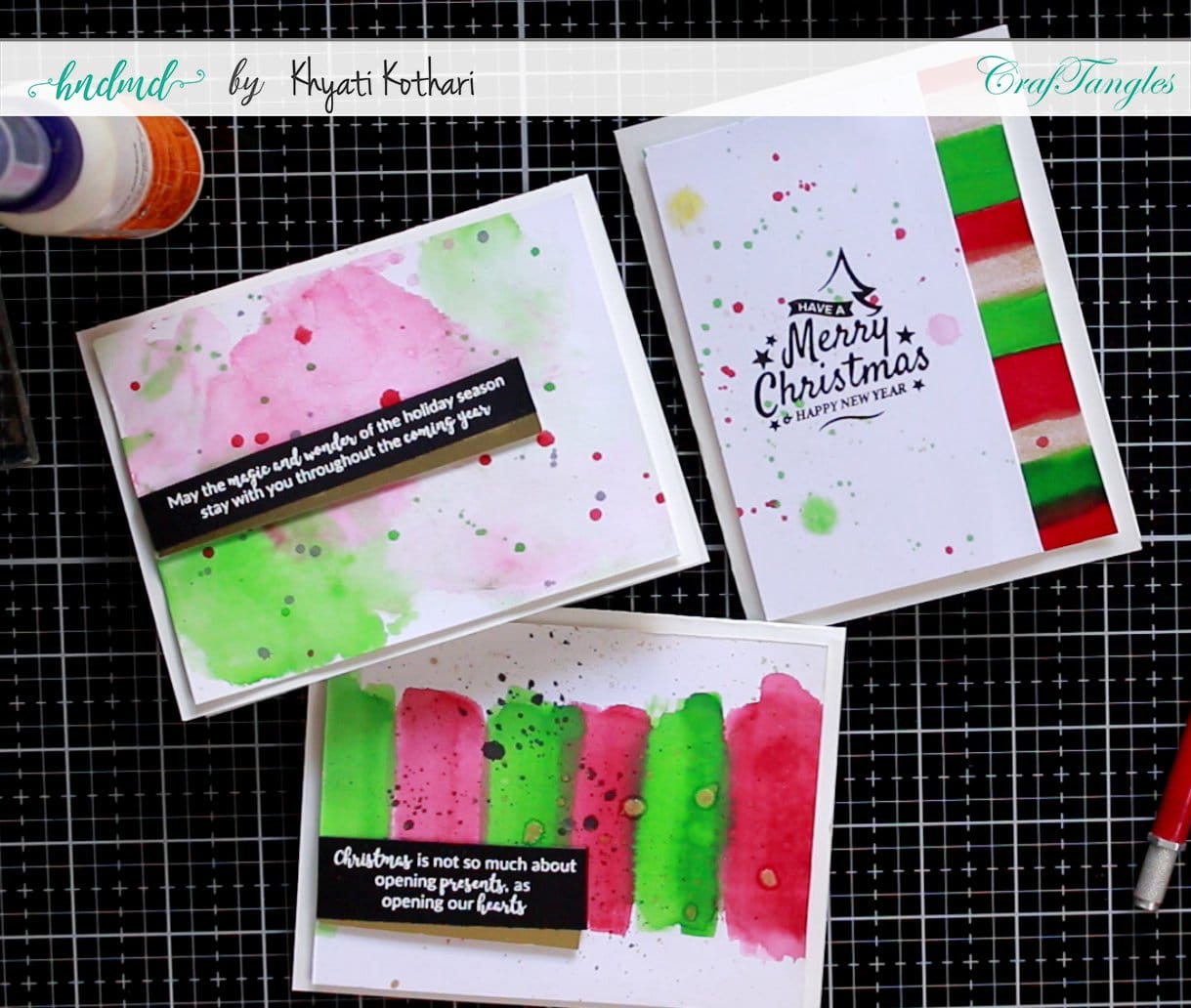 CrafTangles Photopolymer Stamps - Happy Holidays CASHolidayCards CASHolidayCards